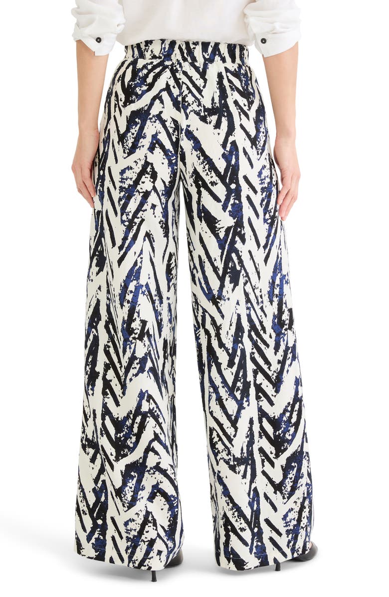 NIC+ZOE Crosshatch Linen Blend Pants, Alternate, color, Indigo Multi