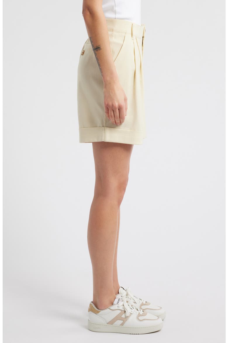 Skyrise High Waist Pleated Shorts, Alternate, color, FROSTY LEMON