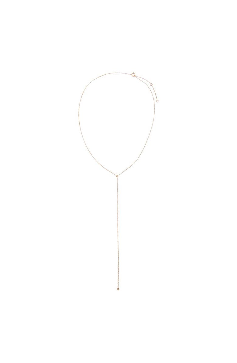 BY ADINA EDEN Diamond Double Solitaire Bezel Lariat Necklace 14K, Alternate, color, 14K Gold