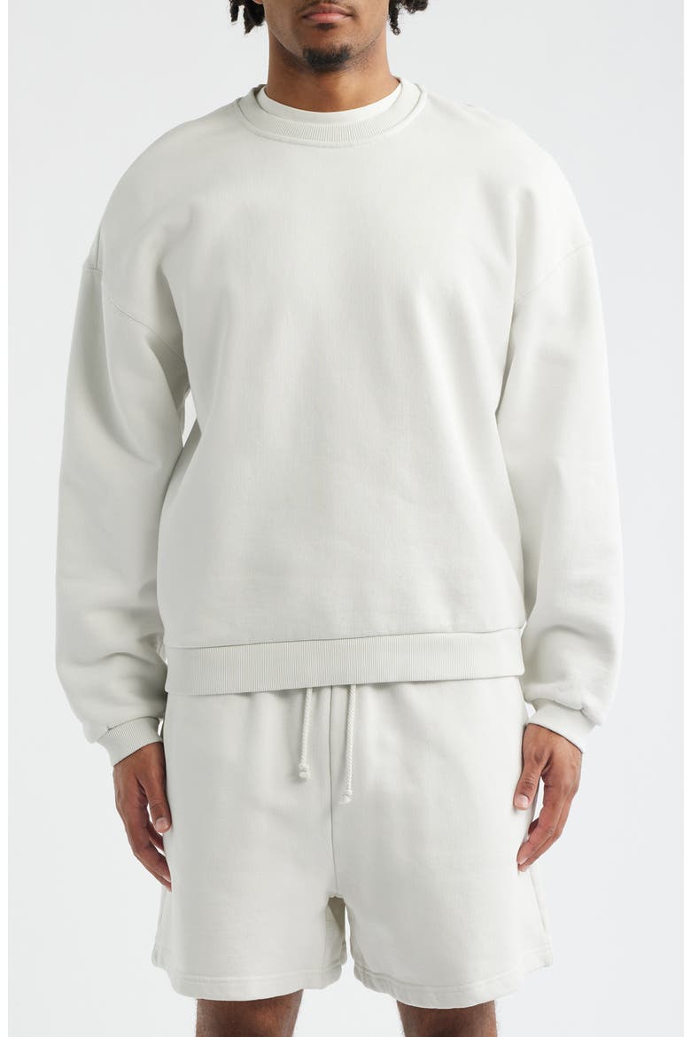 Core Oversize Crew Sweatshirt, Main, color, VINTAGE WHITE
