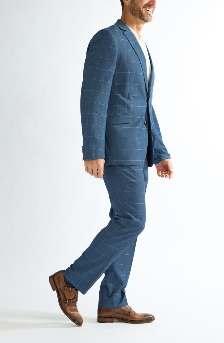 SAVILE ROW CO Blue Windowpane Suit, Alternate, color, 