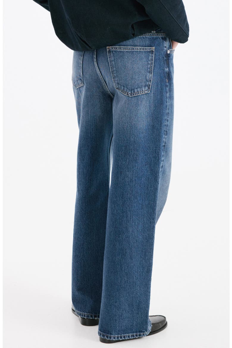 Low Rise Straight Leg Jeans, Alternate, color, DARK BLUE