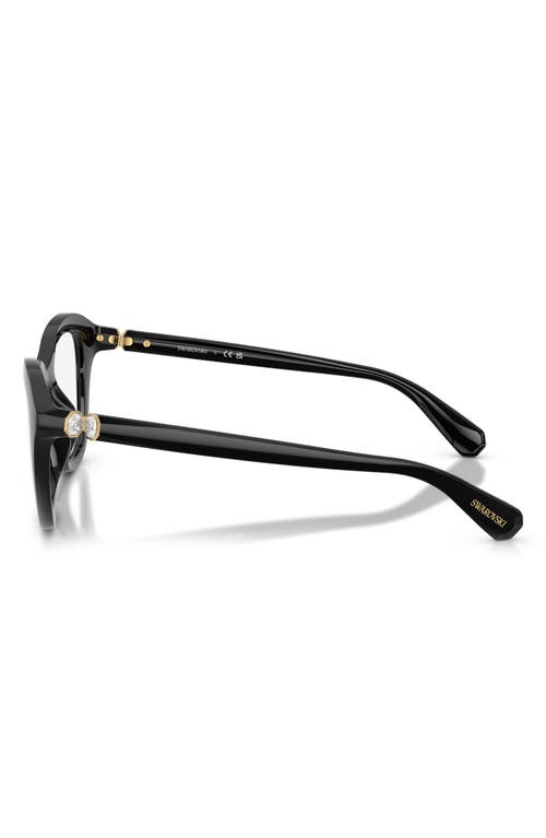 Swarovski 48mm Small Cat Eye Optical Glasses In Black