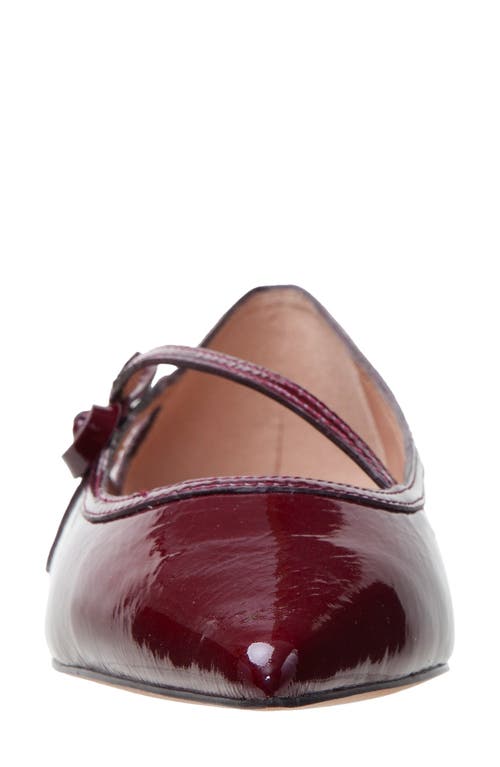 Linea Paolo Nuri Bow Pointed Toe Patent Flat In Burgundy