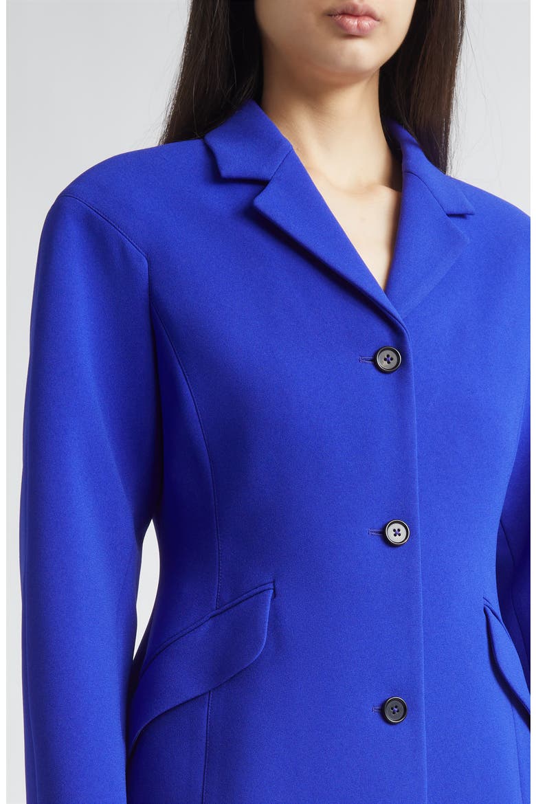 Sculpted Crepe Coat, Alternate, color, BLUEBELL