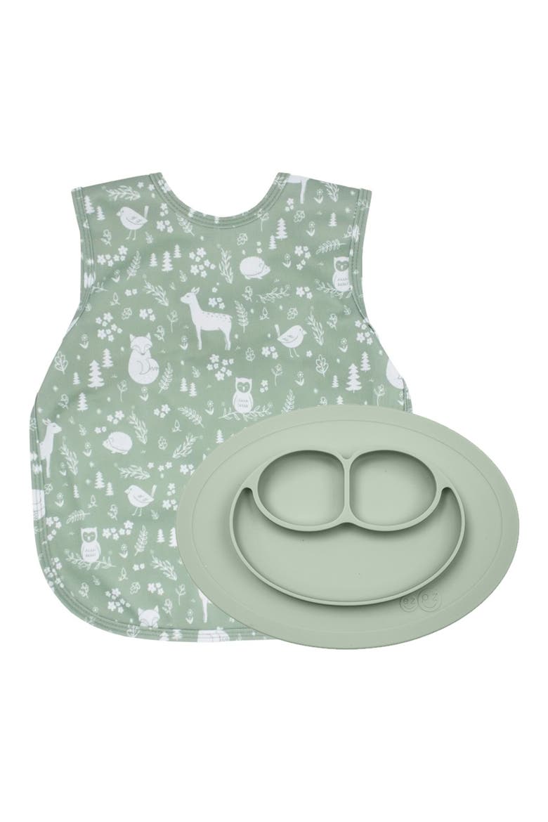 BapronBaby Forest Friends Bapron & ezpz Mini Mat Bundle, Main, color, SAGE