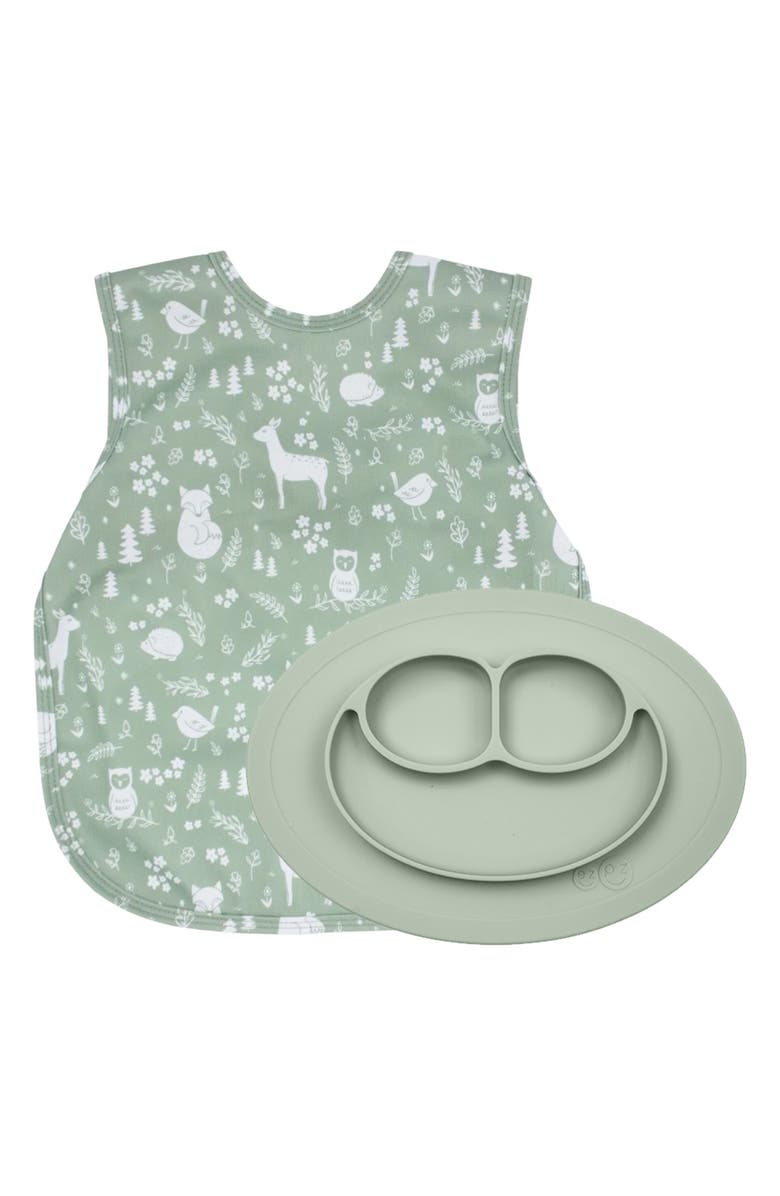 ezpz BapronBaby Forest Friends Bapron & ezpz Mini Mat Bundle, Main, color, Sage