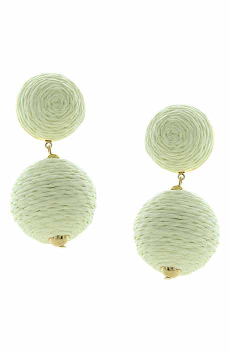 OLIVIA WELLES Gaby Raffia Drop Earrings