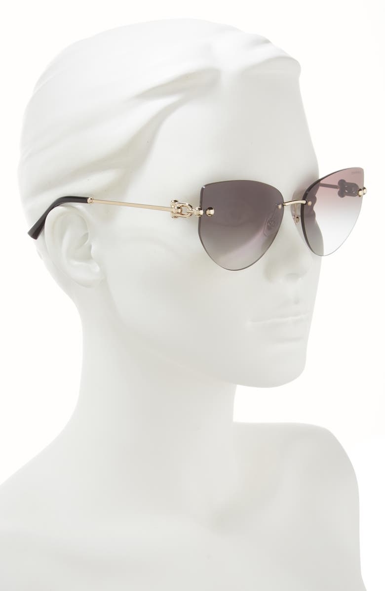Tiffany & Co. 60mm Gradient Butterfly Sunglasses, Alternate, color, Pale Gold
