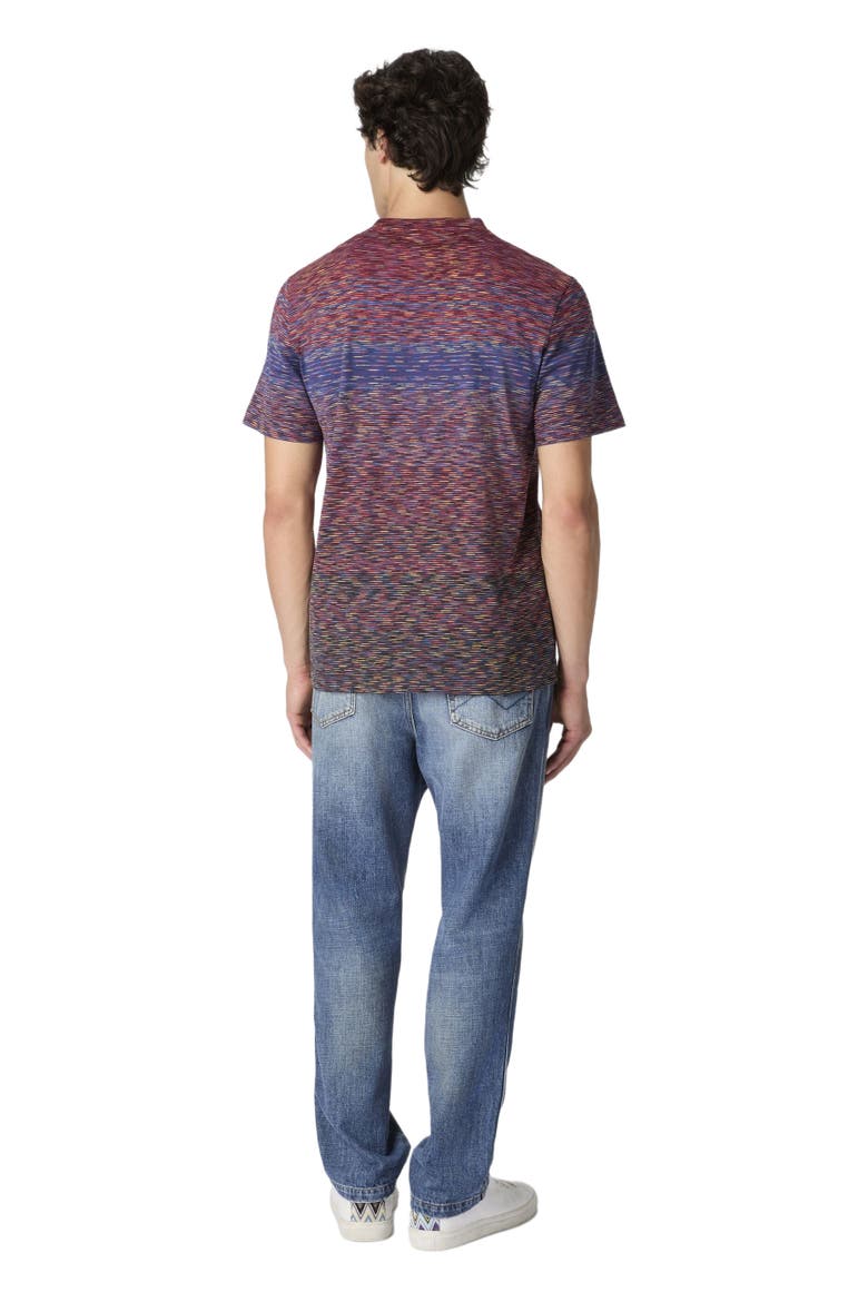 T-shirt With Faded Flame Pattern, Alternate, color, Burgundy & Blue