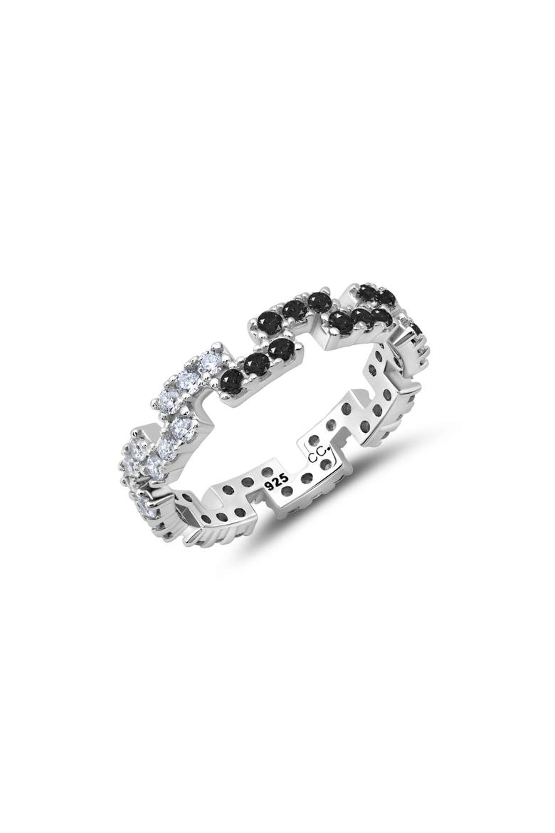 Cubic Zirconia Regal Eternity Band Ring, Main, color, BLACK