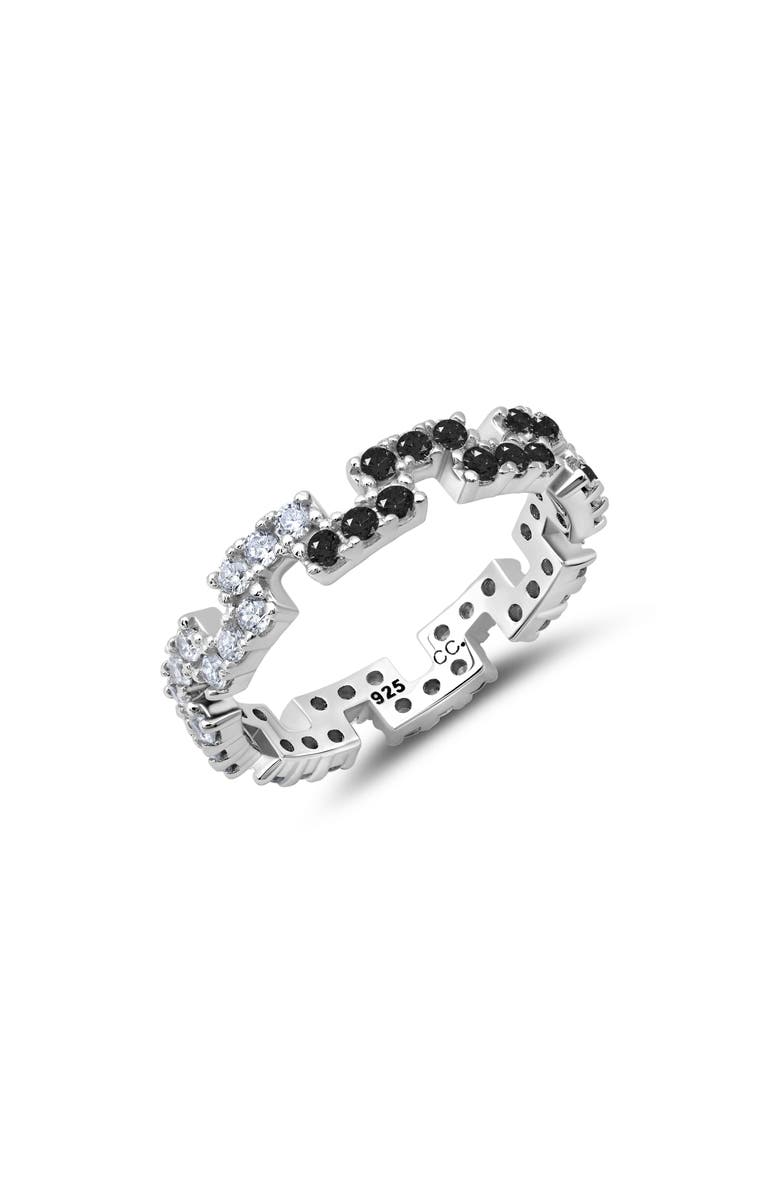 Crislu Cubic Zirconia Regal Eternity Band Ring, Main, color, Black