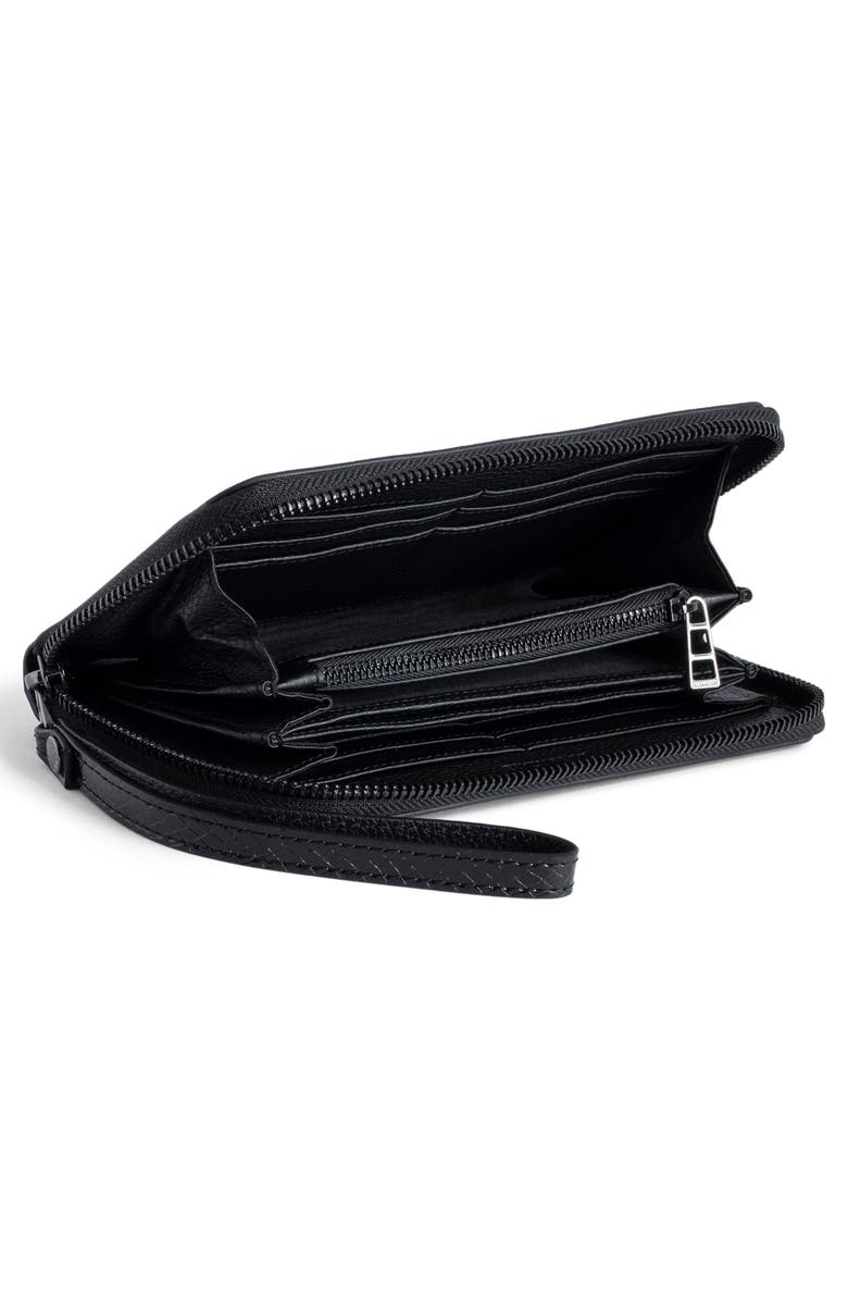 Zadig & Voltaire Compagnon Glossy Snake Texture Zip Wallet, Alternate, color, 