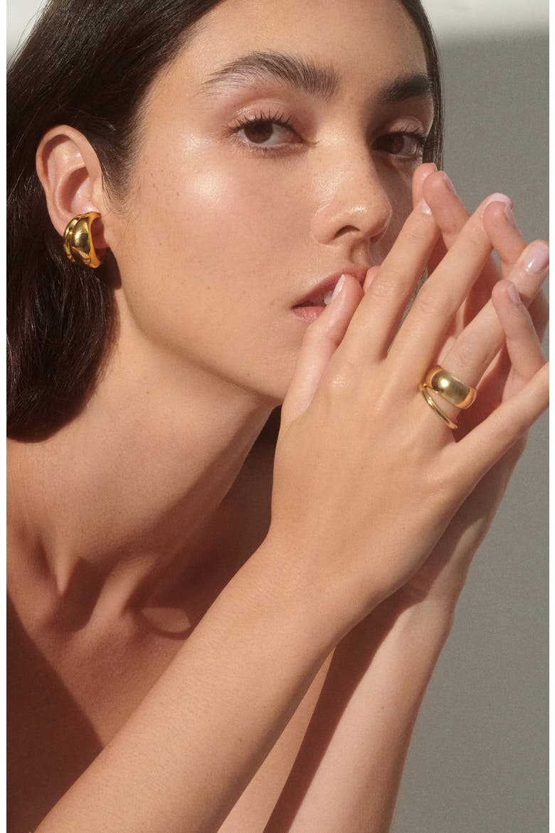 Double Bubble Ear Cuffs, Alternate, color, GOLD