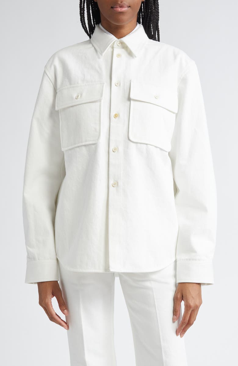 Jil Sander Oversize Denim Worker Shirt, Main, color, Porcelain