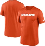 Nike Men's Nike Orange Chicago Bears Primetime Legend Wordmark Performance T-Shirt