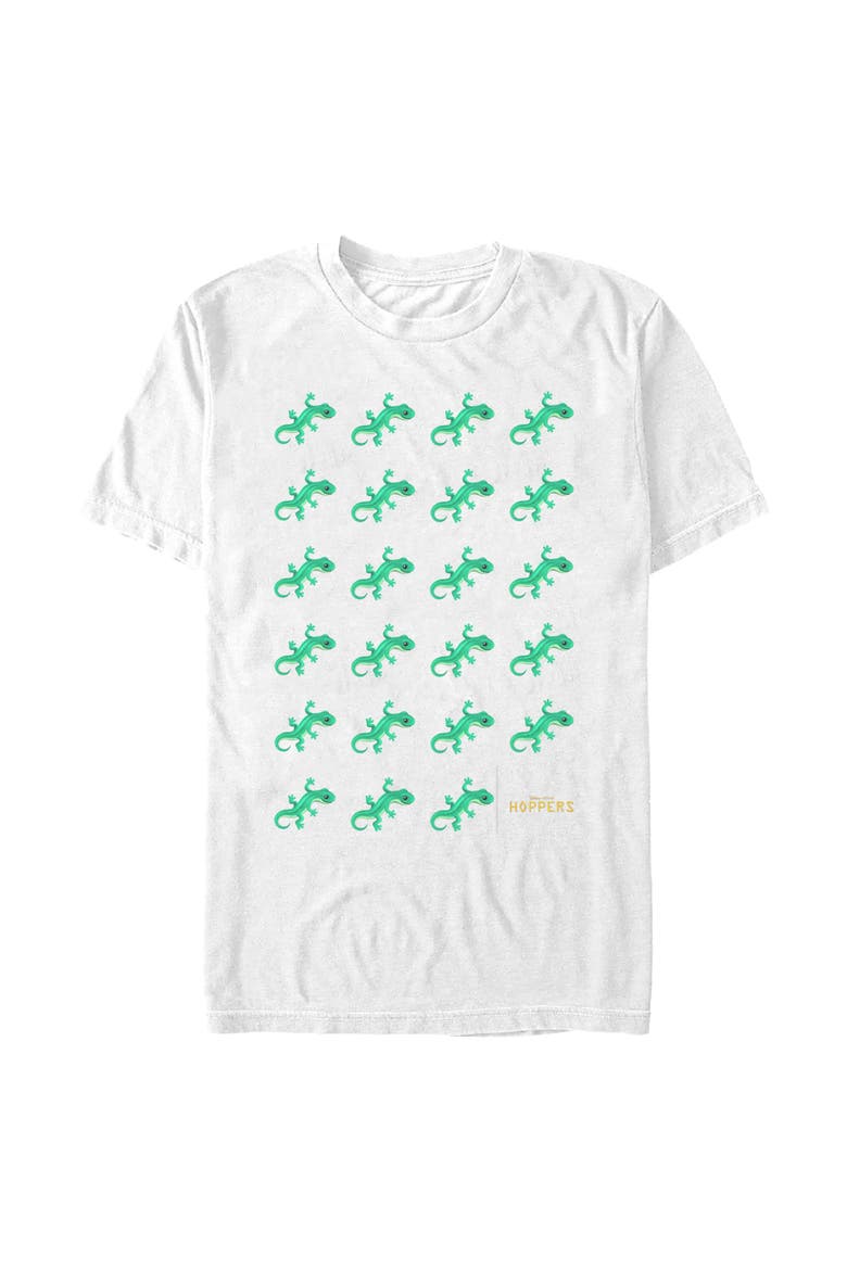 Mens Hoppers Tom Lizard Icon Grid T Shirt, Main, color, White
