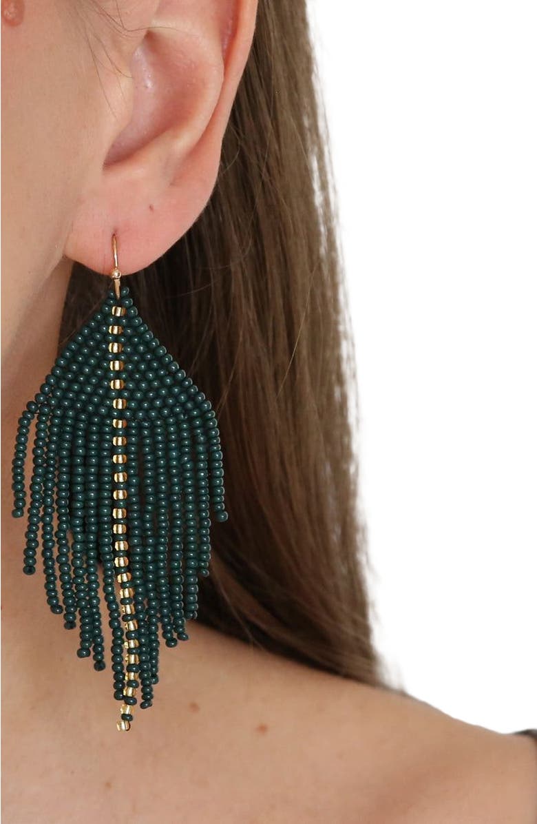 Fosterie Fire Fringe Embera Earrings, Alternate, color, Red