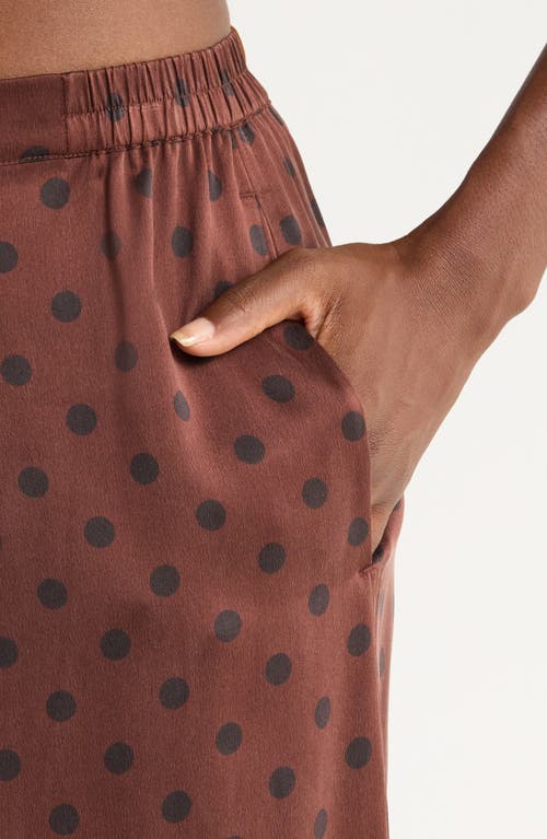 Lunya Washable Silk Pajama Set Chocolate Ellipsis In Brown