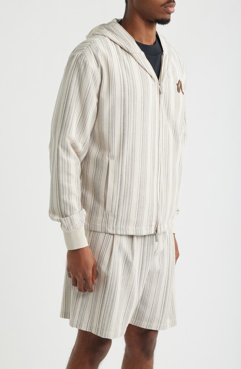 MALBON Arena Hooded Jacket, Alternate, color, Cream Stripe