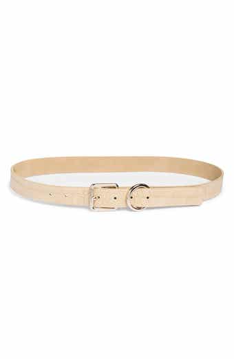 Steve Madden Buckle Croc Embossed Faux Leather Belt