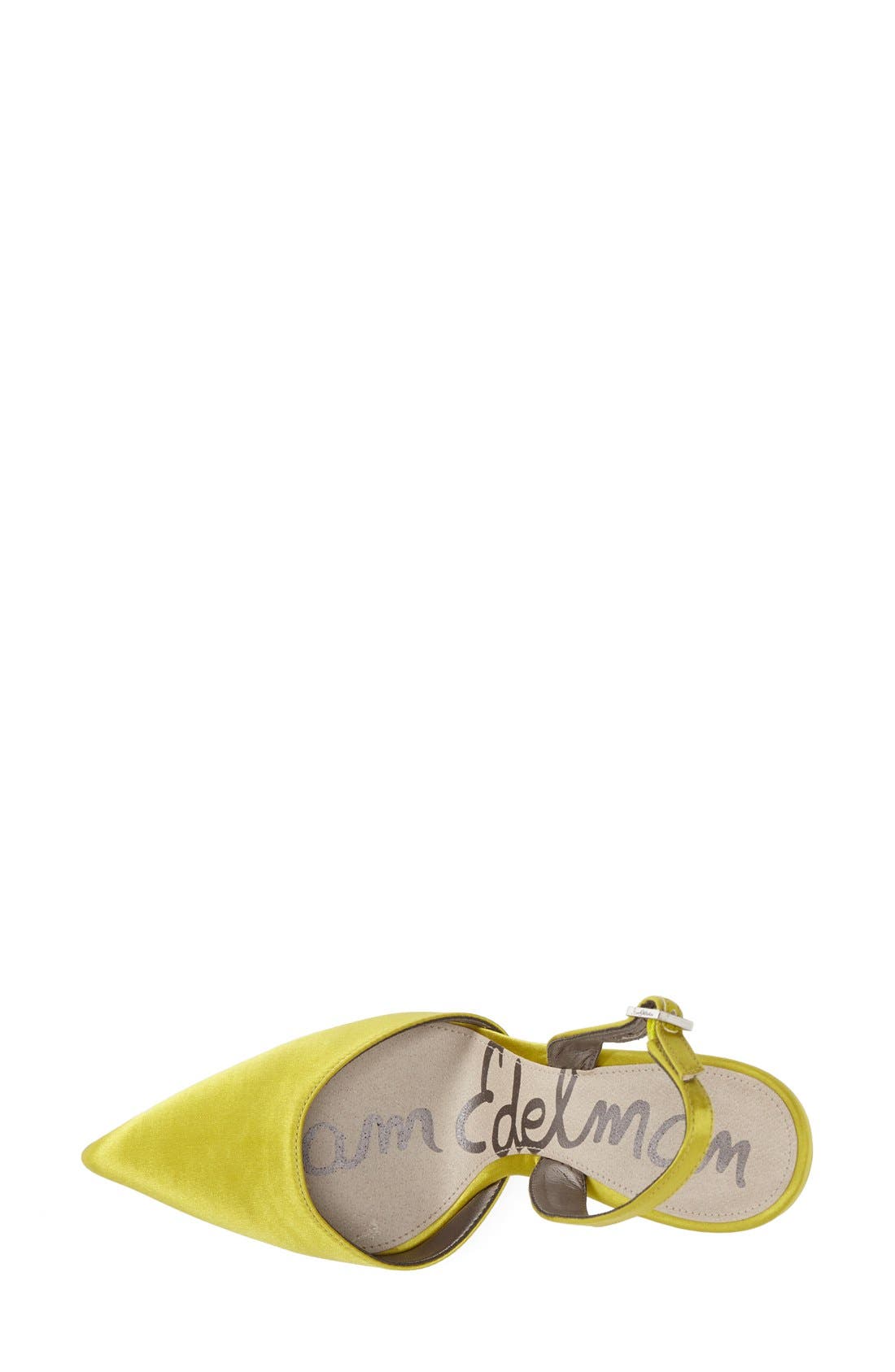 'Dora' Pointy Toe Slingback Pump, Alternate, color, CHARTREUSE
