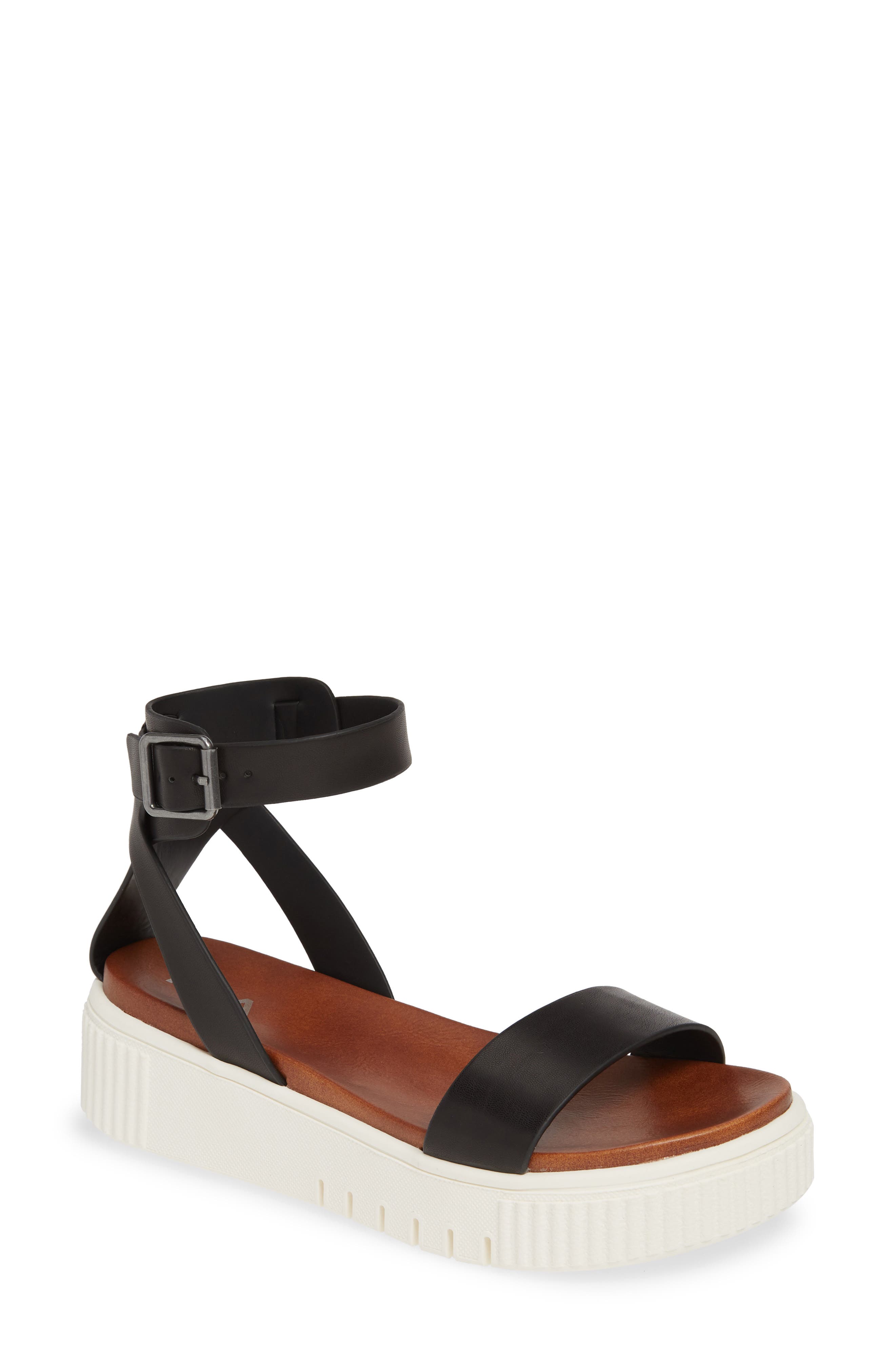 MIA Lunna Platform Ankle Strap Sandal, Main, color, Black