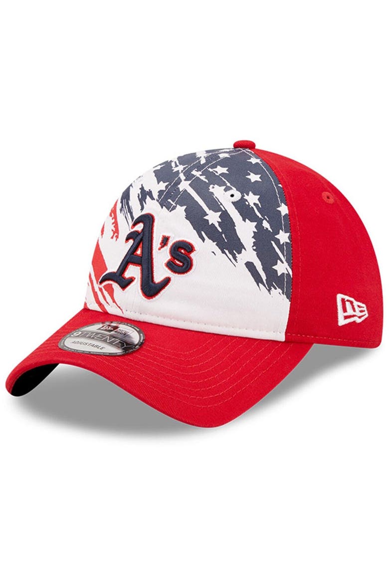 Men's New Era Red Oakland Athletics 2022 4th of July 9TWENTY Adjustable Hat, Main, color, Red