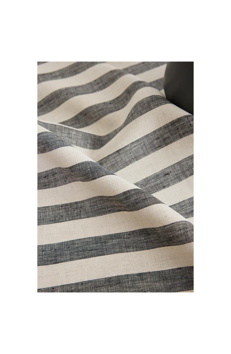 Solino Home Linen Dinner Napkins - Sorrento Stripe, 20" x 20" Inch, Alternate, color, Black And Natural