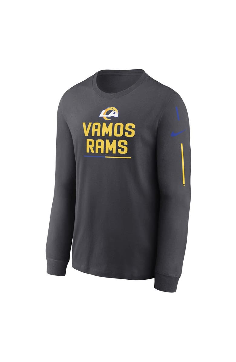 Nike Men's Nike Anthracite Los Angeles Rams Team Slogan Long Sleeve T-Shirt, Alternate, color, Anthracite