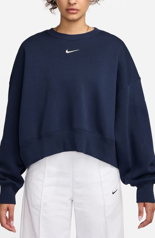 Nike Phoenix Fleece Crewneck Sweatshirt In Blue