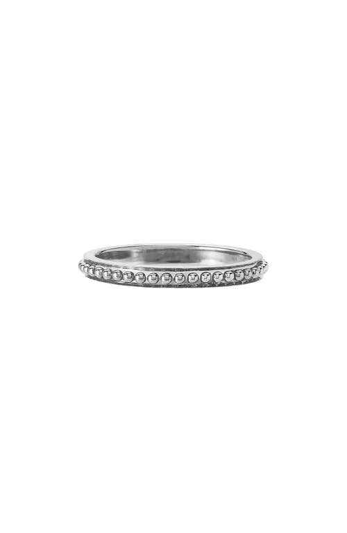 Sethi Couture Channel Bead Band Ring In White Gold