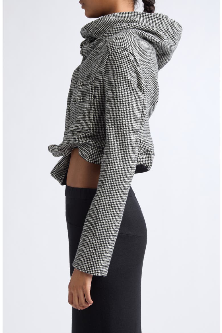 Asymmetrical Draped Wool Blend Jacket, Alternate, color, HOUNDSTOOTH