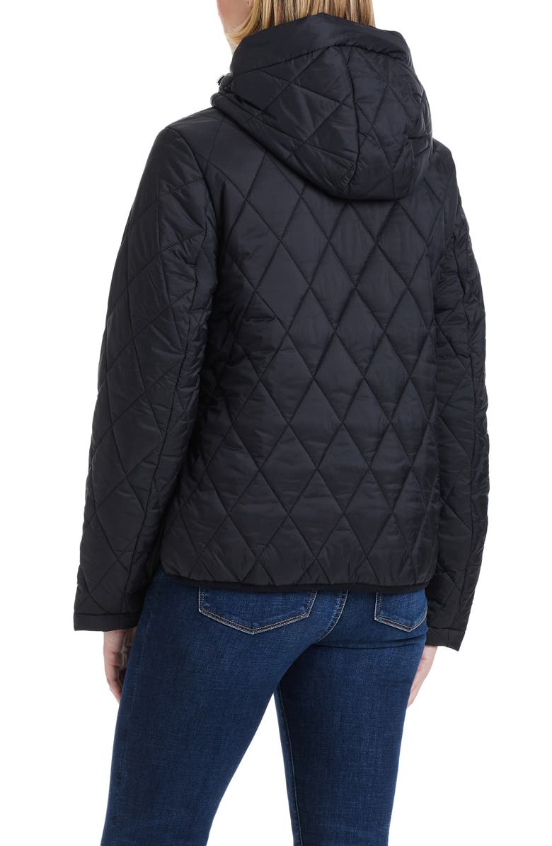Vince Camuto Water Resistant Hooded Quilted Jacket, Alternate, color, Black