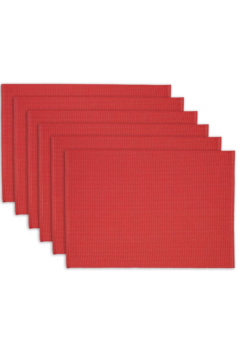 Pink Begonia Dobby Dots Placemat Set/6, Main, color, Pink Begonia