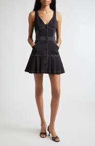 Ramy Brook Olana Topstitch Detail Cotton Blend Minidress