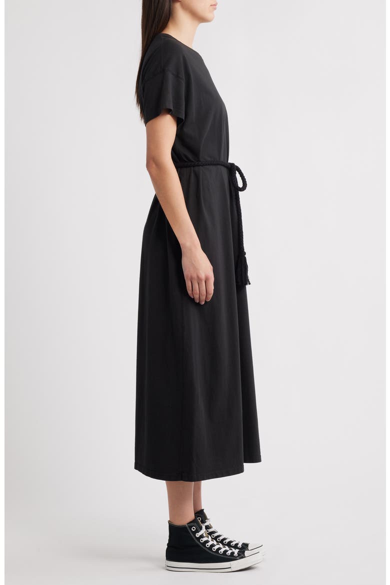 The Boxy Tee Cotton Dress, Alternate, color, ALMOST BLACK