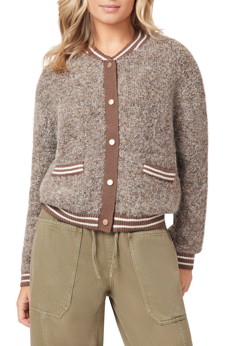 Scotch & Soda Bouclé Bomber Jacket, Main, color, Medium Brown