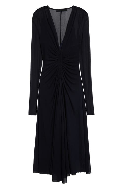 Shop Proenza Schouler Kerstin Ruched Long Sleeve Crepe Jersey Dress In Midnight