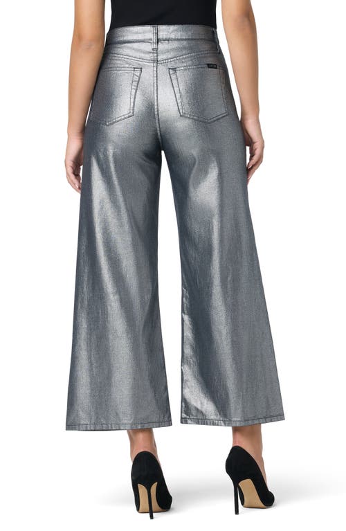 Joe's Metallic High Waist Wide Leg Ankle Jeans In Gray