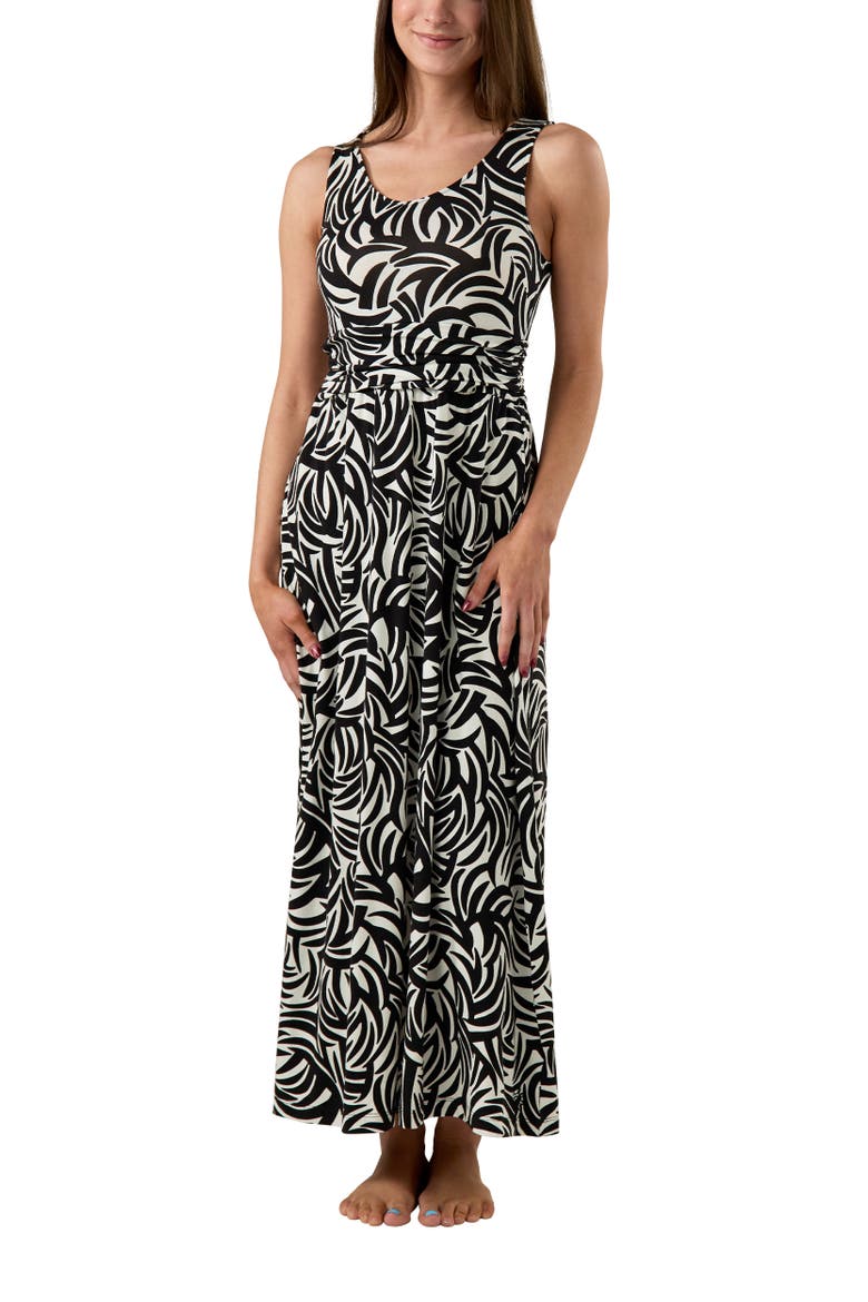 V-Neck Maxi Dress with Pockets, Main, color, Black Current