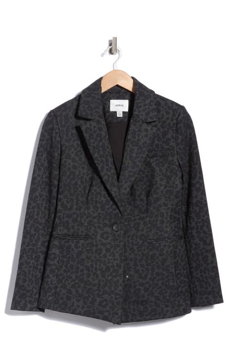 Leopard Print Ponte Blazer