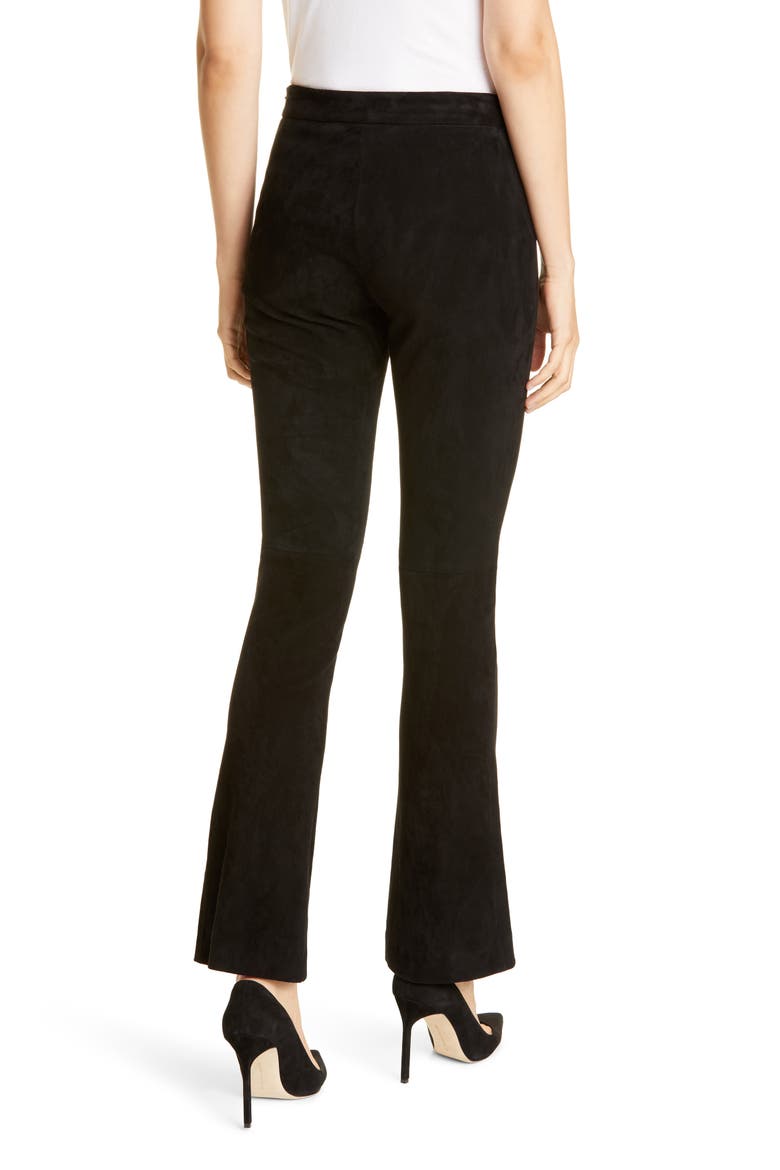 Stretch Suede Kick Pants, Alternate, color, BLACK