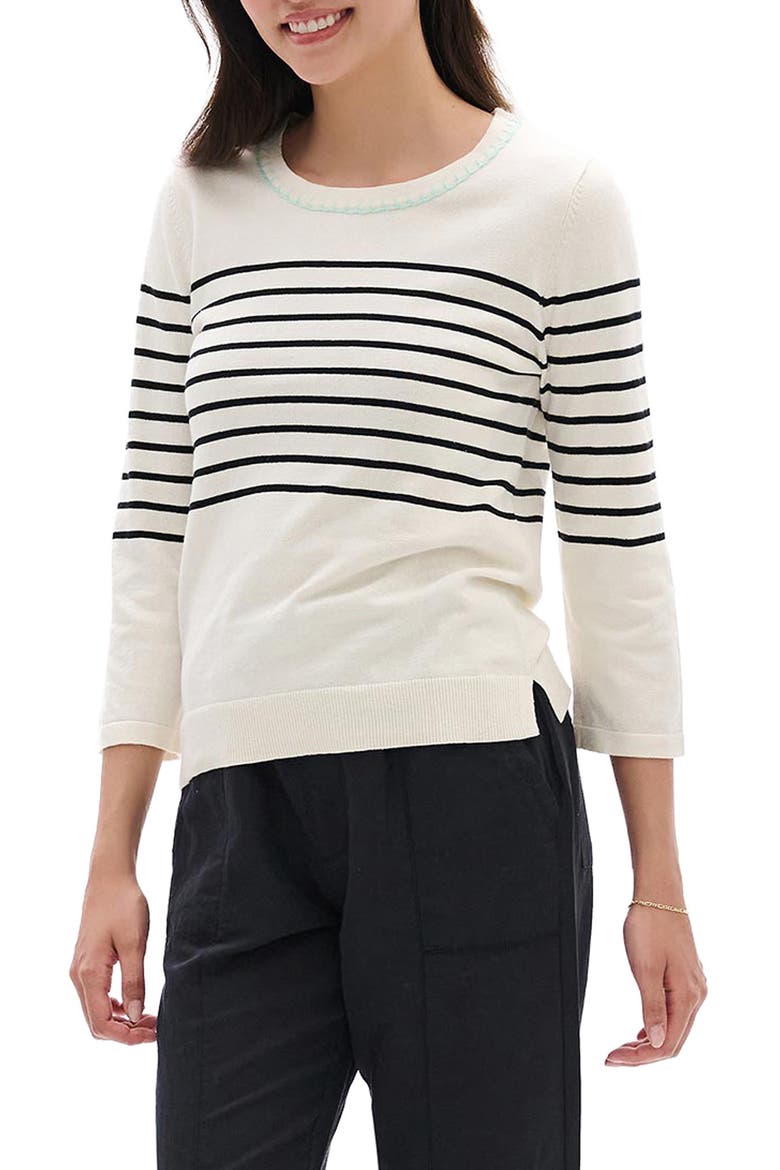 Black Stripes Sweater, Alternate, color, WHISPER WHITE