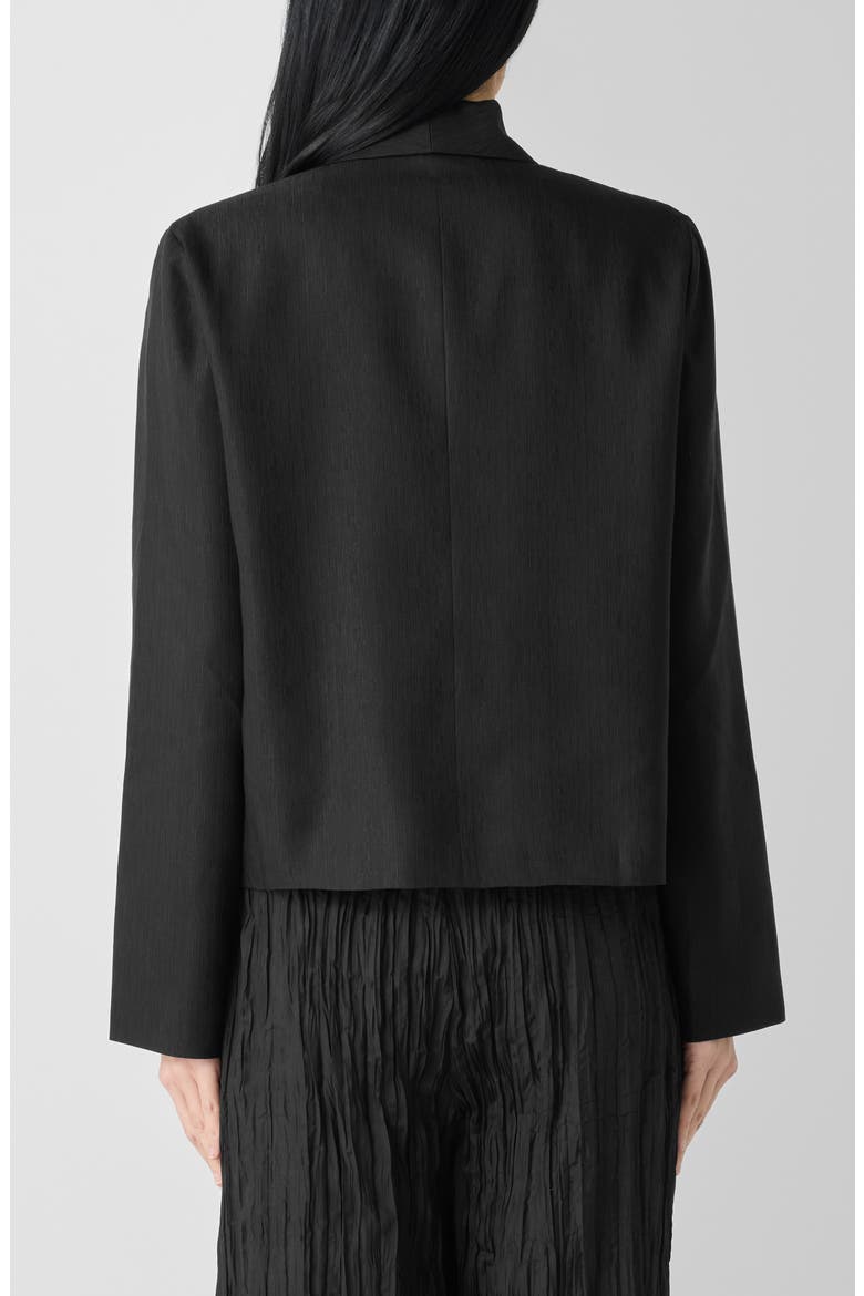 Shawl Collar Textured Silk Weave Double Breasted Jacket, Alternate, color, BLACK