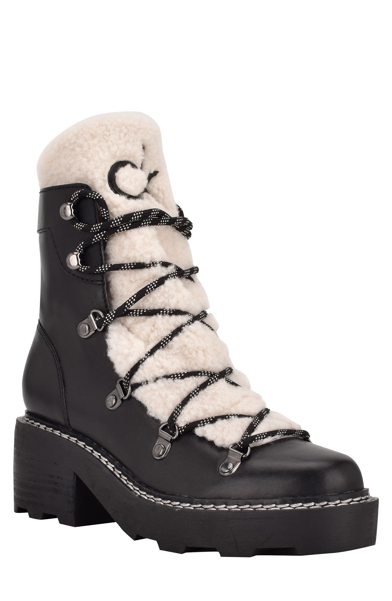 Calvin Klein Alaina Faux Shearling Boot, Main, color, 