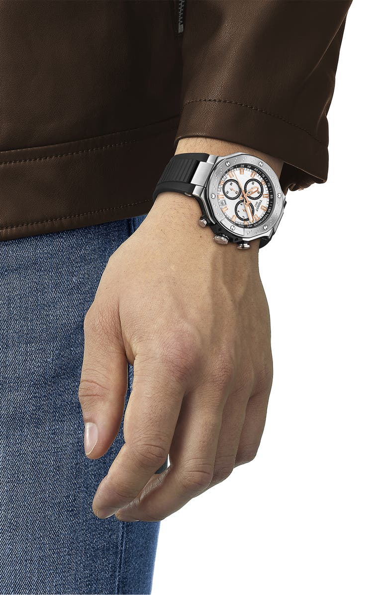 Tissot T-Race Chronograph Watch, 45mm, Alternate, color, Black