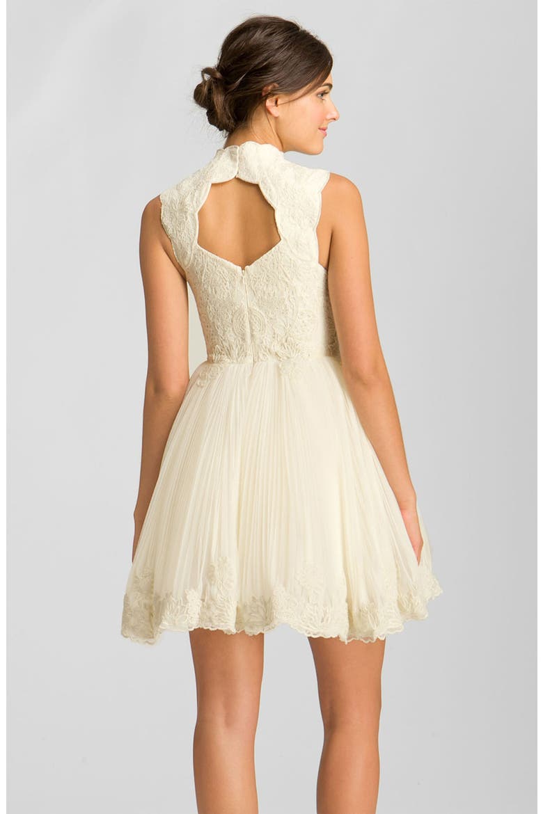 'Telago' Embroidered Tulle Frock, Alternate, color, CREAM