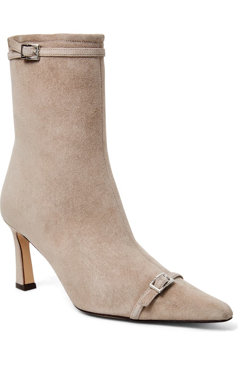 Bruno Magli Addison Belt Detail Bootie, Main, color, Taupe Suede