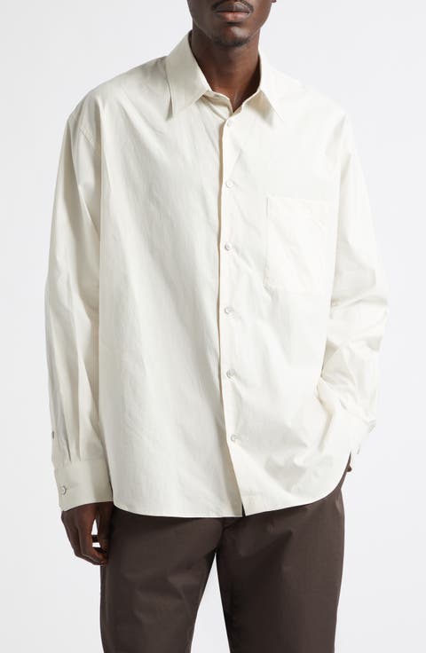 Regular Fit Cotton & Silk Button-Up Shirt